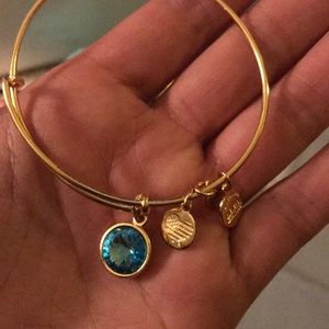 Alex and Ani Aquamarine birthstone bracelet Gold
